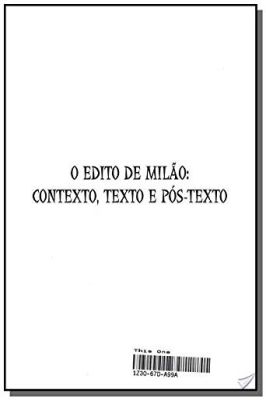O Edito de Milão: Contexto, Texto e Pós-texto