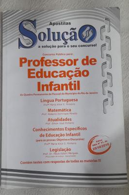 Apostila  professor de educação infantil do Rio de Janeiro -Editora solução