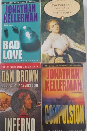 4 pockets book: Inferno -Dan brow+Bad Love Jonathan Kellerma +the Portrait of a lady...